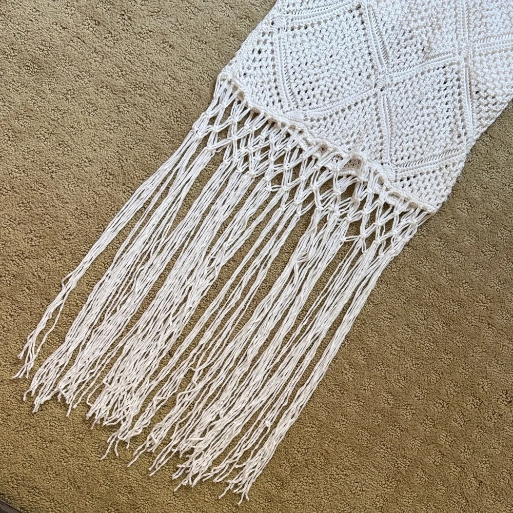 Abercrombie & Fitch Lined Crochet Fringe Mini Dress - Picture 5 of 12